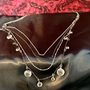 Express 4-chain crystal drop necklace